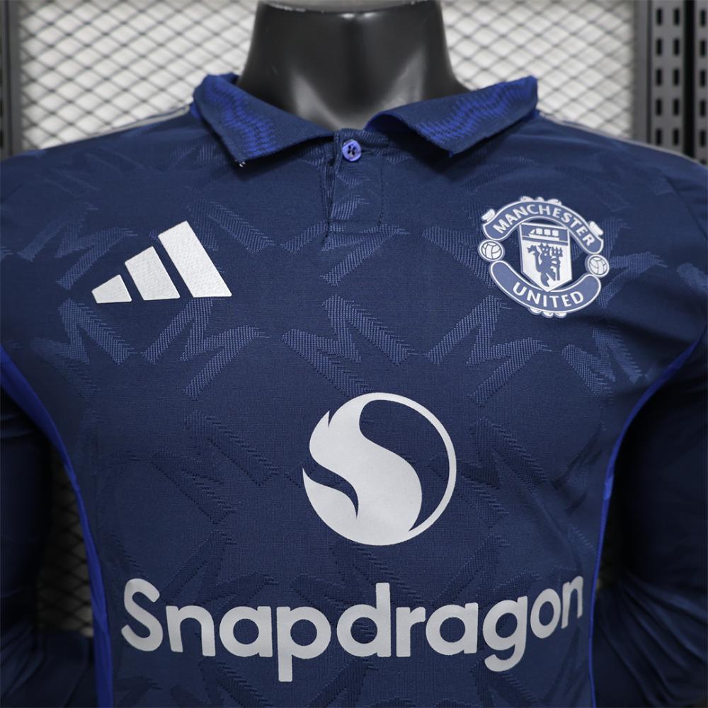 Player Version 24/25 Manchester United Away Navy Long Sleeve Jersey