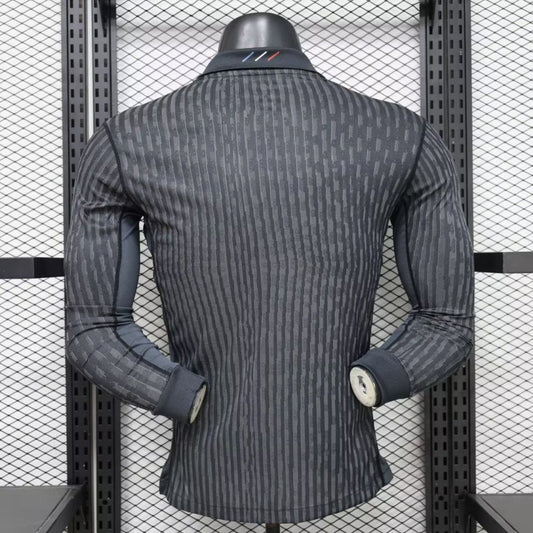 Player Version PSG 25/26 Paris Saint-Germain Black with Grey Long Sleeve Jersey