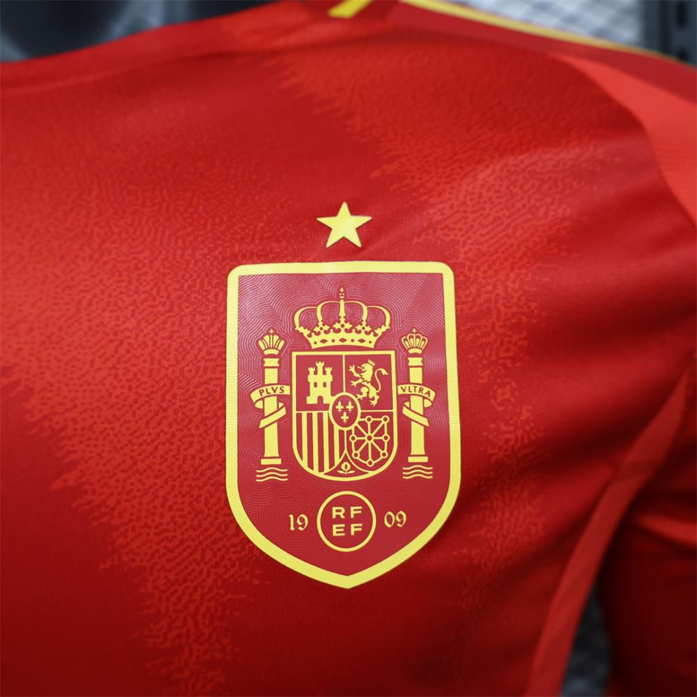 Player Version 2024 Spain Home Long Sleeve Jersey