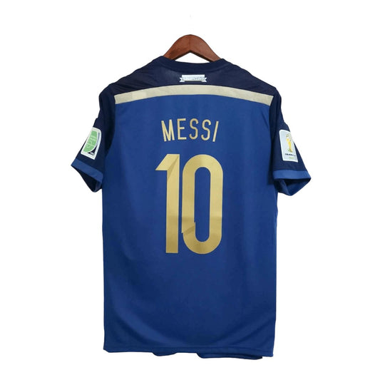Retro 2014 Argentina Away Messi Jersey With World Cup