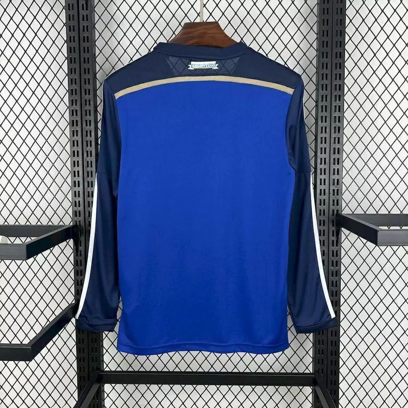 Retro 2014 Argentina Home Long Sleeve Soccer Jersey