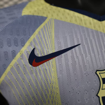 Player Version 25/26 FC Barcelona Grey with Yellow Accent Lines Jersey