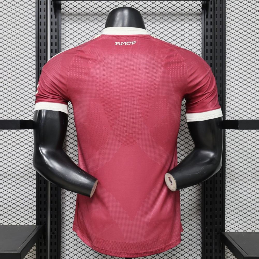 Player Version 25/26 Real Madrid Burgundy with All-Over Crest Pattern Jersey