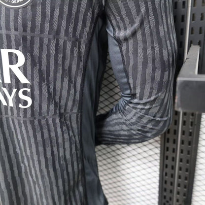 Player Version PSG 25/26 Paris Saint-Germain Black with Grey Long Sleeve Jersey