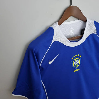 Retro 2004 Brazil Away Blue Jersey