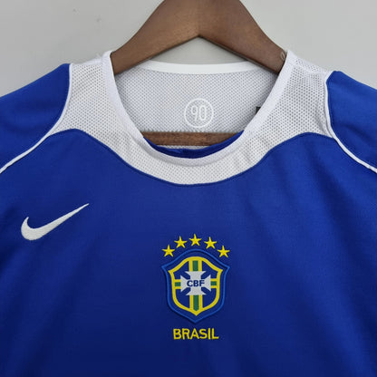Retro 2004 Brazil Away Blue Jersey