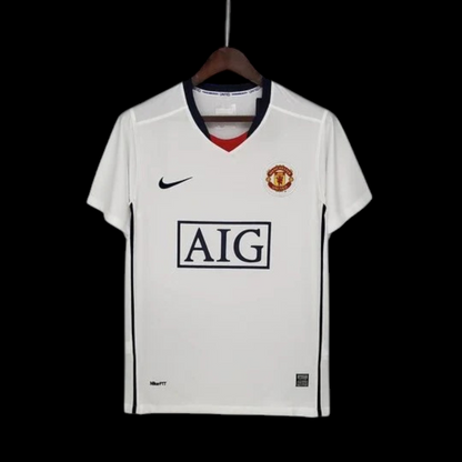 Retro Manchester United 08/09 League Edition away White Soccer Jersey