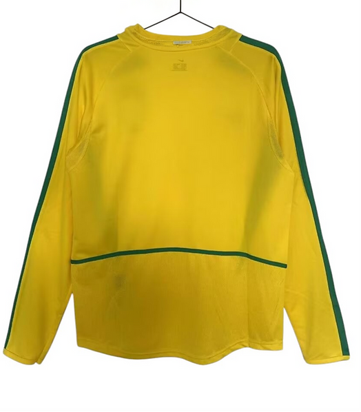 Retro 2002 Brazil Home Long Sleeve Jersey