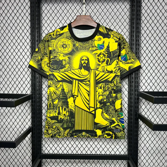 2024 Brazil X Christ Yellow Special Jersey