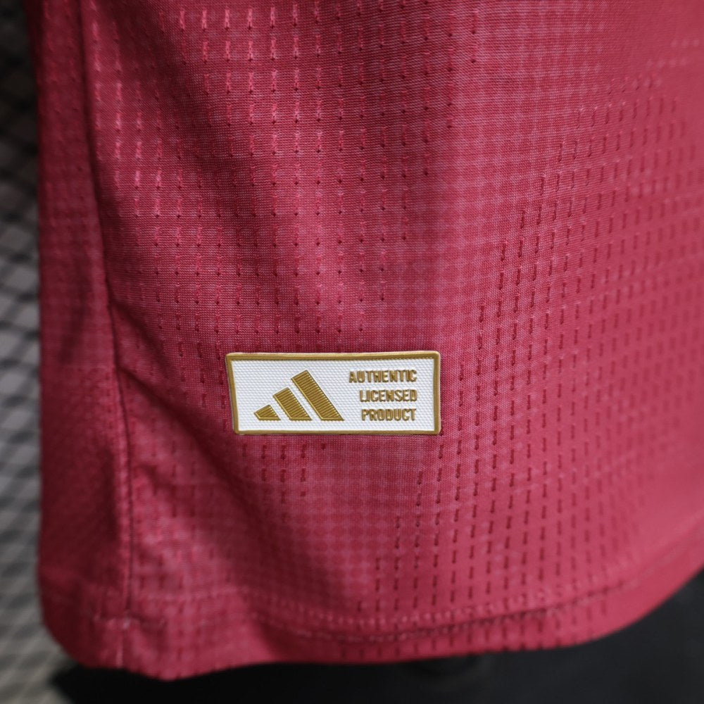 Player Version 25/26 Real Madrid Burgundy with All-Over Crest Pattern Jersey
