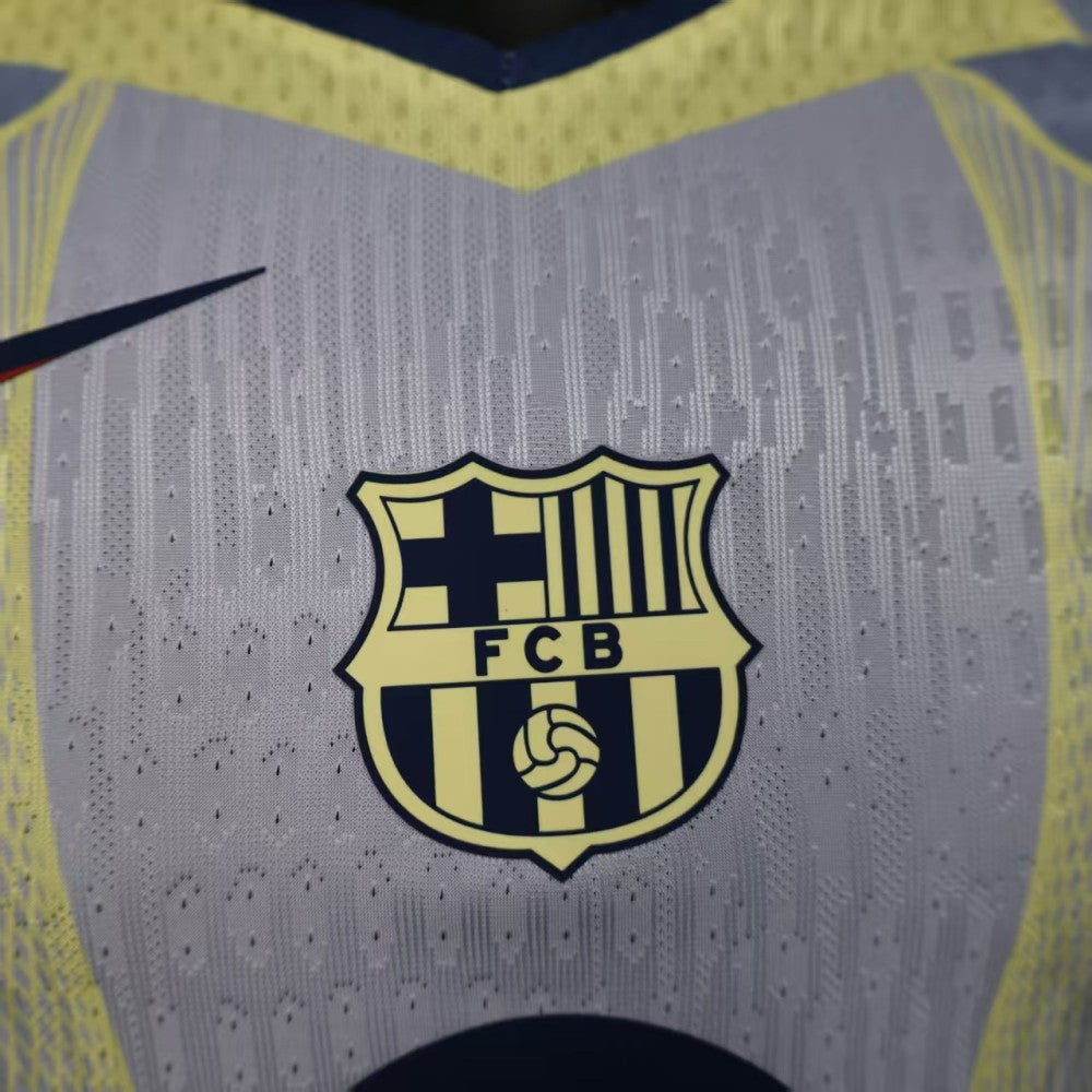 Player Version 25/26 FC Barcelona Grey with Yellow Accent Lines Jersey