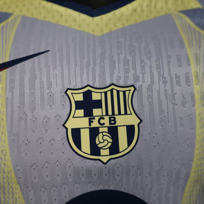 Player Version 25/26 FC Barcelona Grey with Yellow Accent Lines Jersey