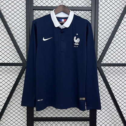 Retro 2014 France Home Long Sleeve Jersey
