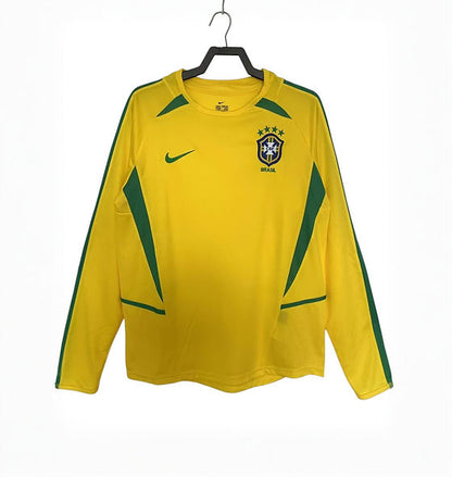 Retro 2002 Brazil Home Long Sleeve Jersey