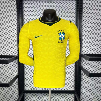 2026 Player Version Mens Brazil World Cup Home Long Sleeve Jersey