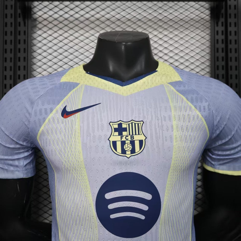 Player Version 25/26 FC Barcelona Grey with Yellow Accent Lines Jersey
