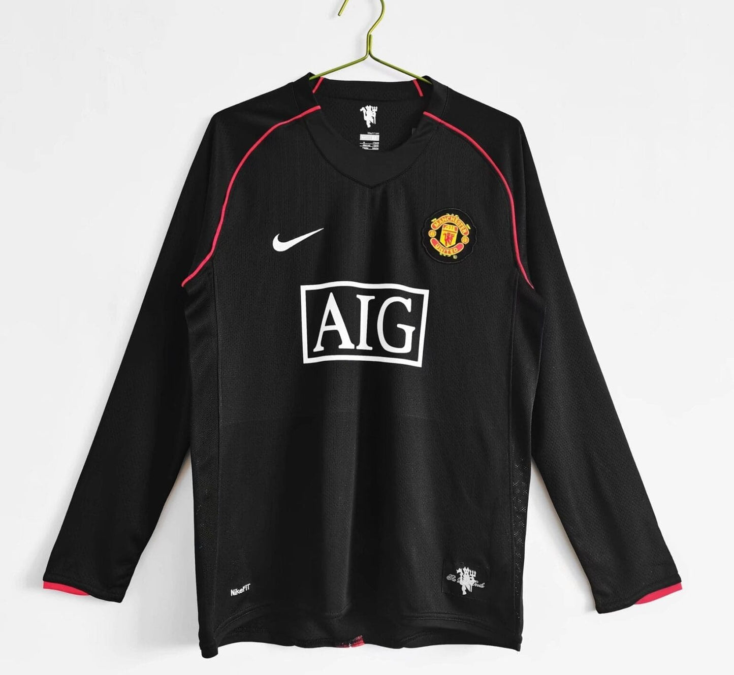 Retro 07/08 Manchester United Away Black Long Sleeve Jersey