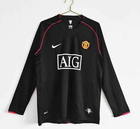 Retro 07/08 Manchester United Away Black Long Sleeve Jersey