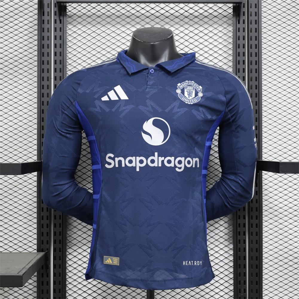 Player Version 24/25 Manchester United Away Navy Long Sleeve Jersey