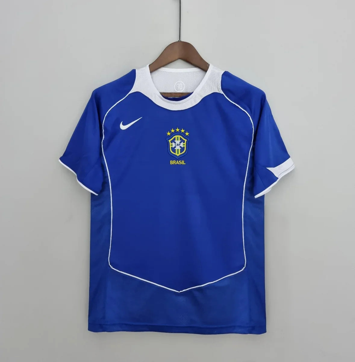 Retro 2004 Brazil Away Blue Jersey