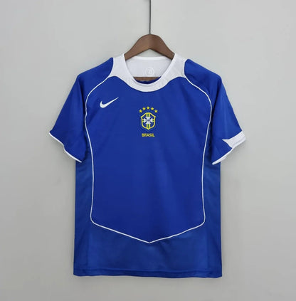 Retro 2004 Brazil Away Blue Jersey