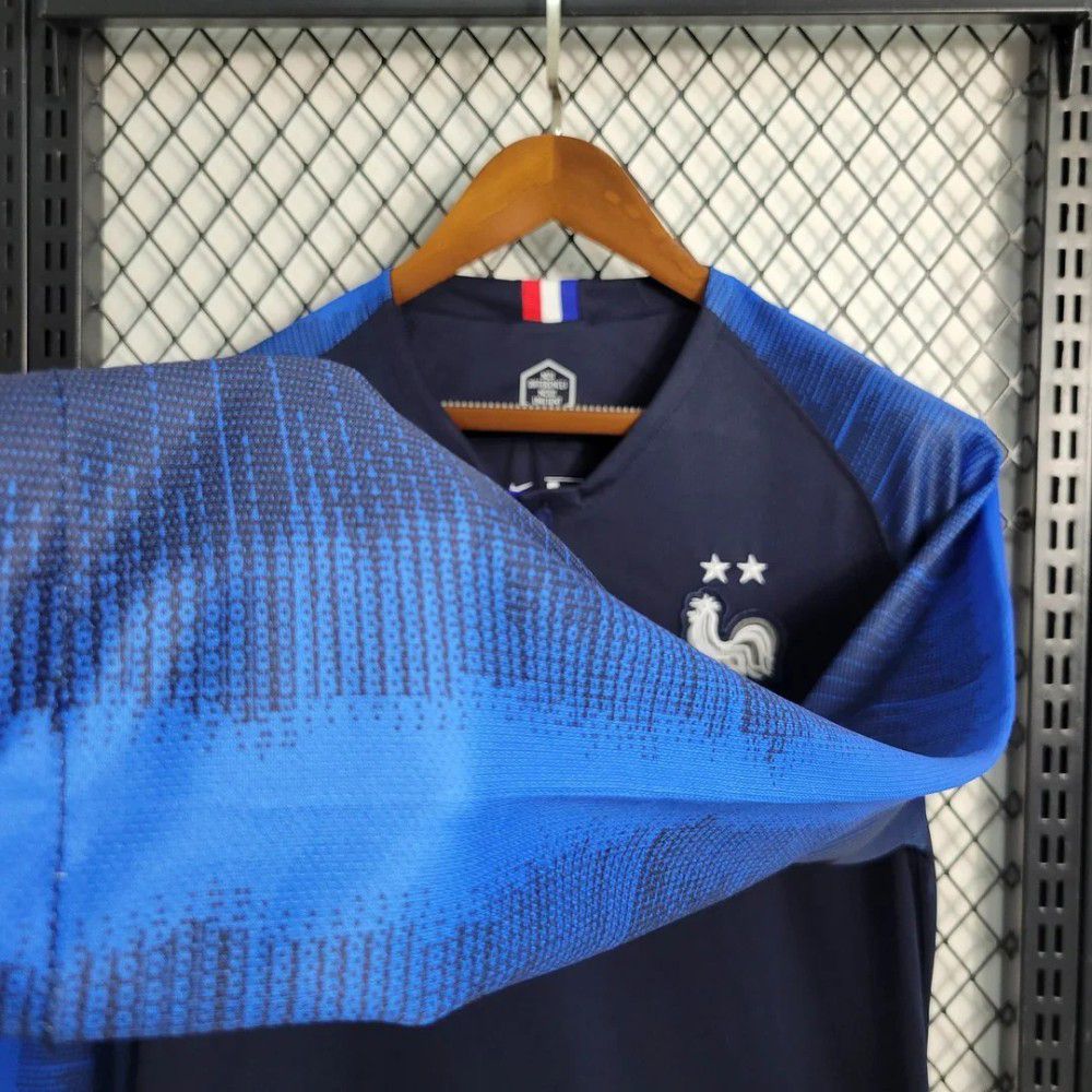 Retro 2018 France Home Long Sleeve Jersey