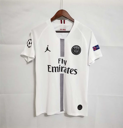 Retro Long Sleeve 18-19 PSG White Champions League Jersey