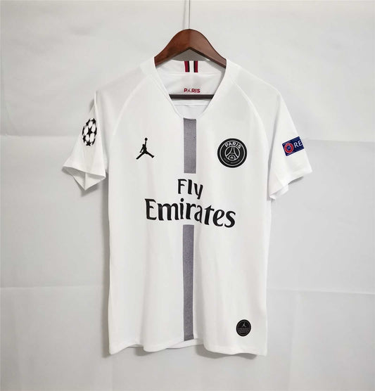 Retro Long Sleeve 18-19 PSG White Champions League Jersey