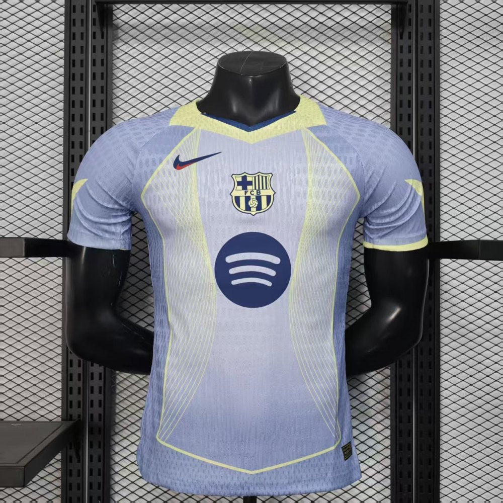 Player Version 25/26 FC Barcelona Grey with Yellow Accent Lines Jersey