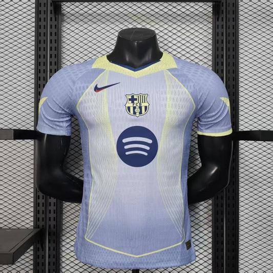Player Version 25/26 FC Barcelona Grey with Yellow Accent Lines Jersey