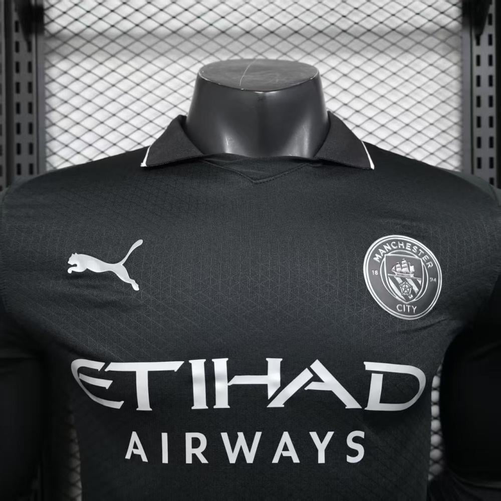 Player Version 25/26 Manchester City Away Long Sleeve Black Jersey