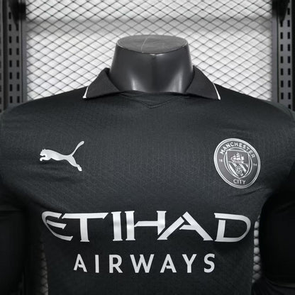 Player Version 25/26 Manchester City Away Long Sleeve Black Jersey