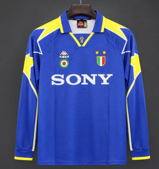 Retro 95/96 Juventus Away Blue Long Sleeve Jersey