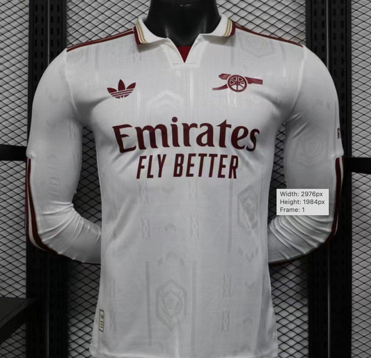 Player Version 25/26 Arsenal Third Long Sleeve White Jersey