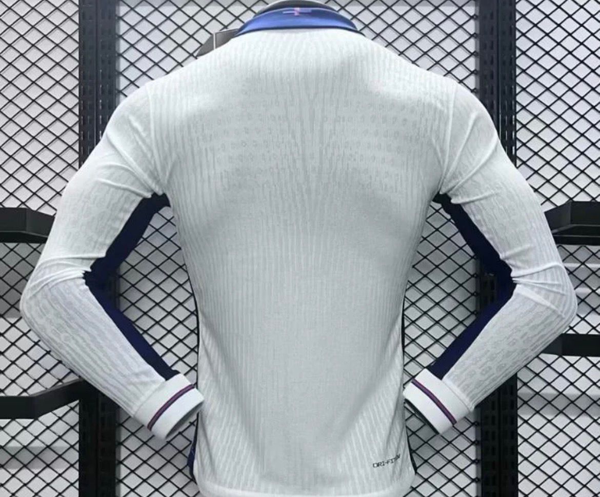 Player Version 2024 England Home Long Sleeve Jersey