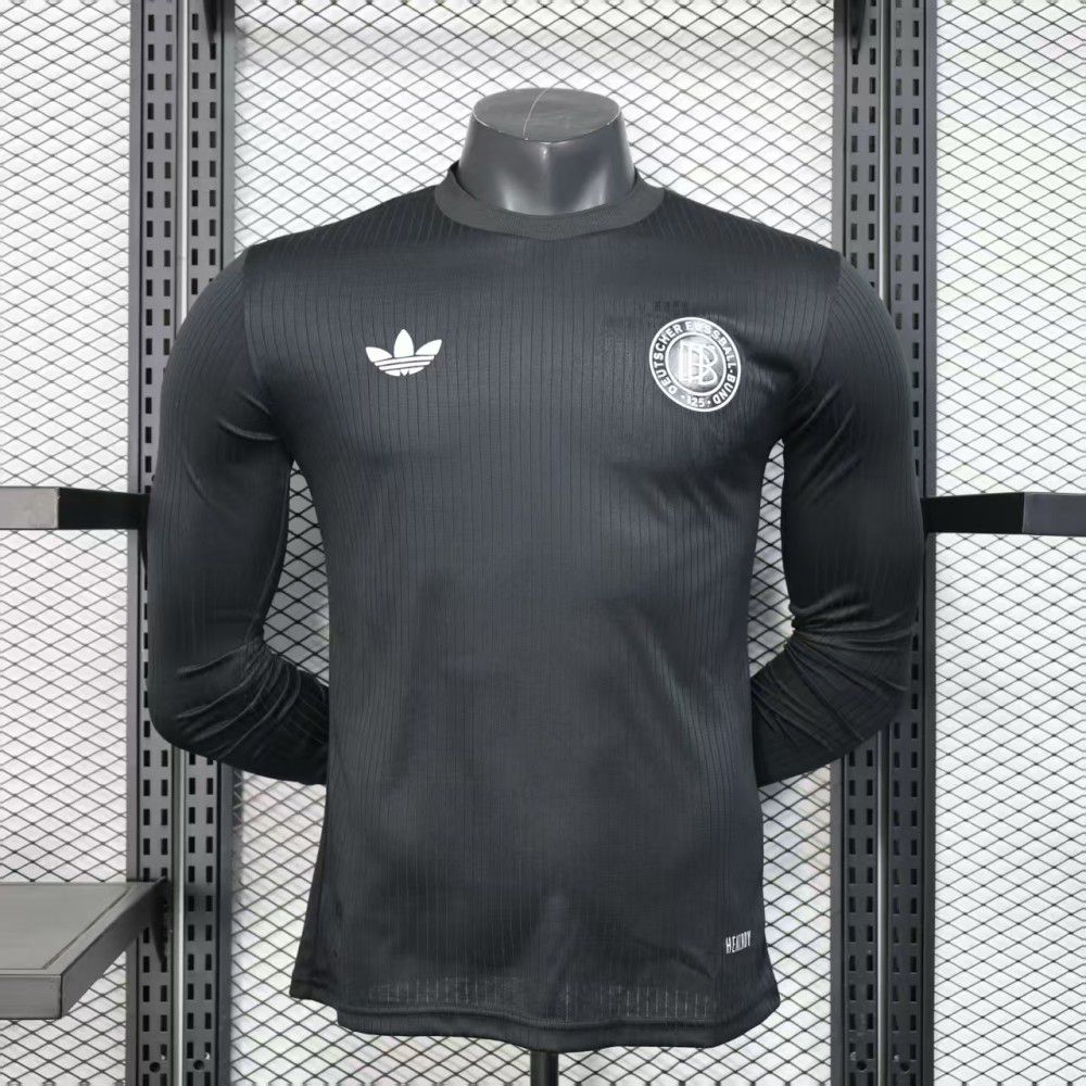 Player Version 2025 Germany Black 125th Anniversary Long Sleeve Jersey