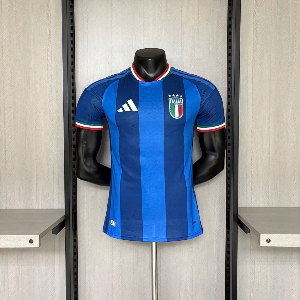 2026 Player Version Italy Blue with Tonal Vertical Stripes Jersey