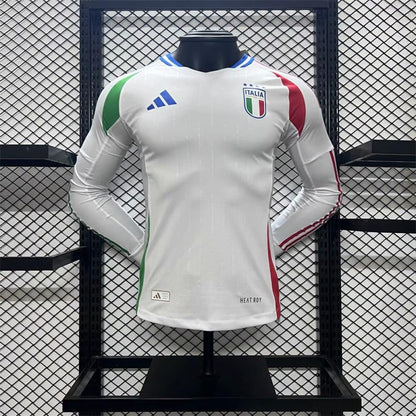 Player Version 2024 Italy Away White Long Sleeve Jersey
