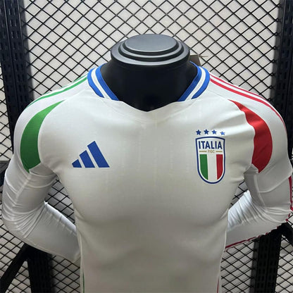 Player Version 2024 Italy Away White Long Sleeve Jersey