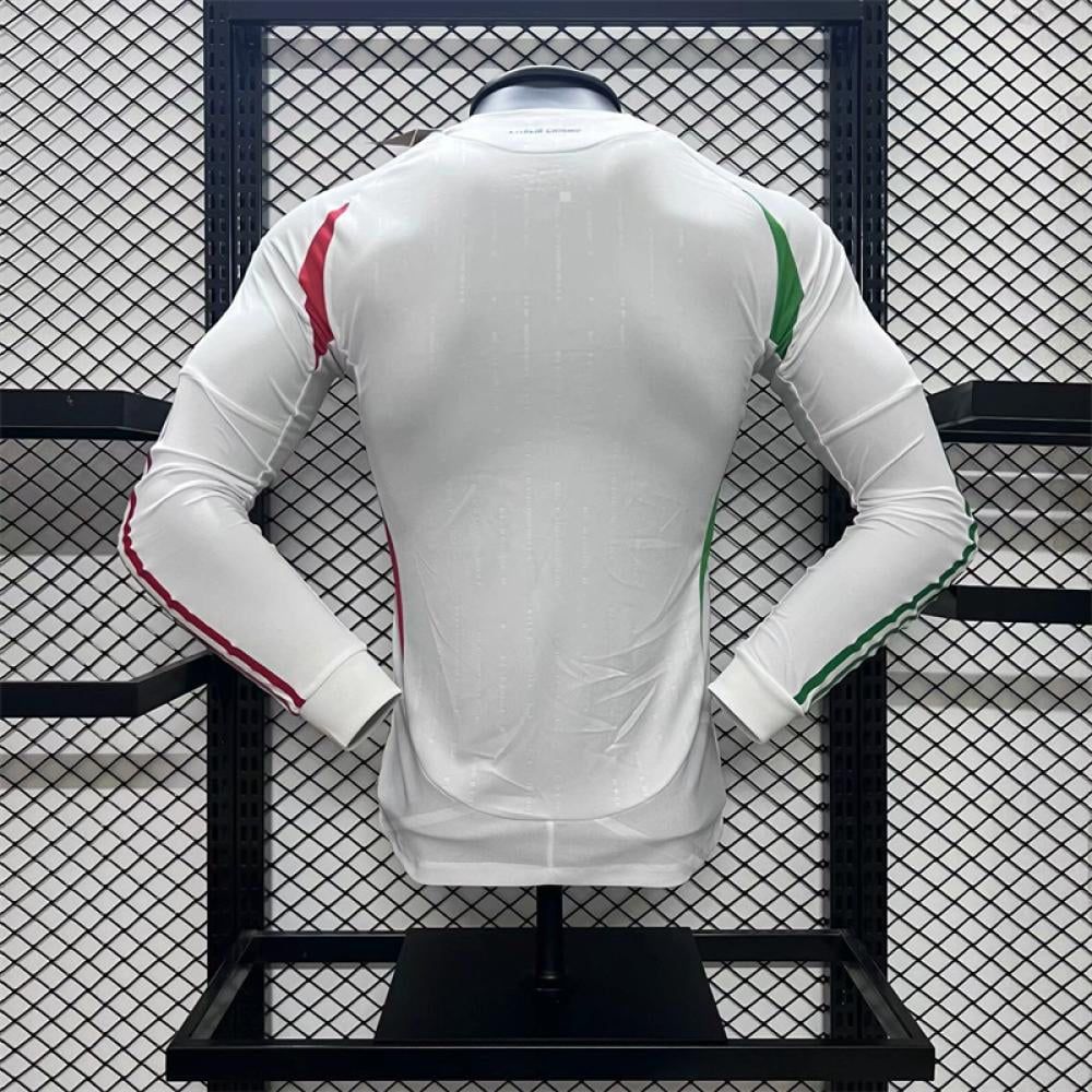 Player Version 2024 Italy Away White Long Sleeve Jersey