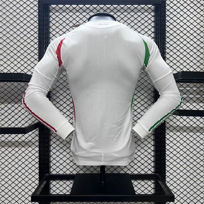 Player Version 2024 Italy Away White Long Sleeve Jersey