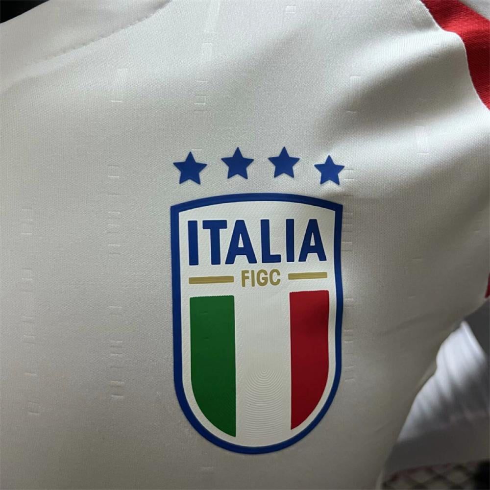 Player Version 2024 Italy Away White Long Sleeve Jersey