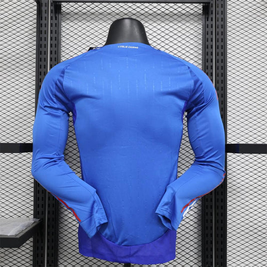 Player Version 2024 Italy Home Long Sleeve Jersey