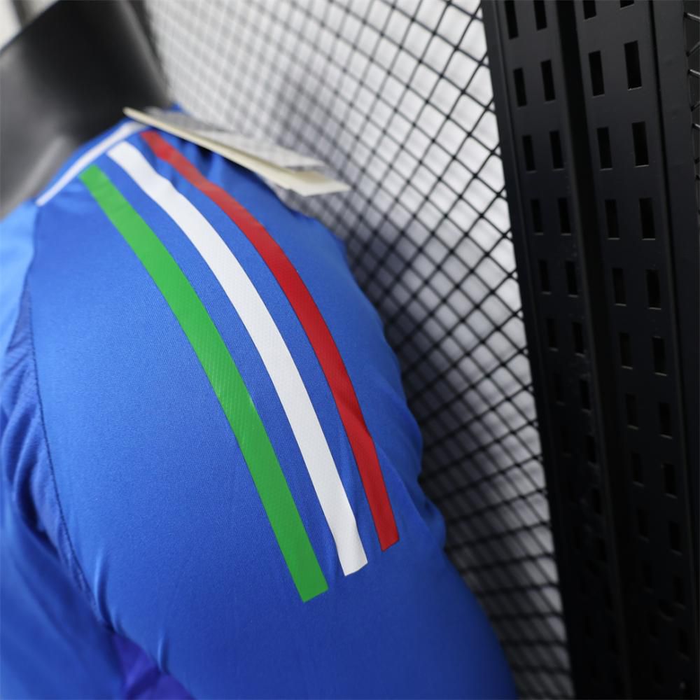 Player Version 2024 Italy Home Long Sleeve Jersey