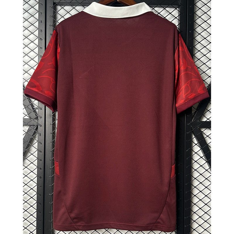 2025 Portugal National Team Burgundy with Floral Pattern Jersey