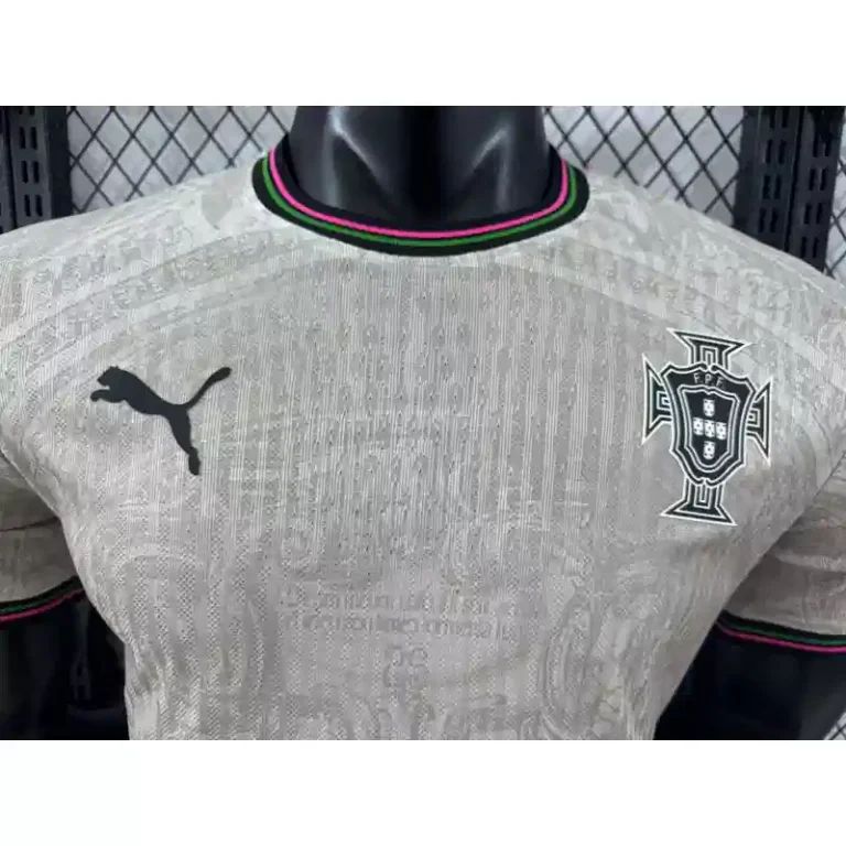 Player Version 2025 Portugal Away White with Subtle Pattern Jersey