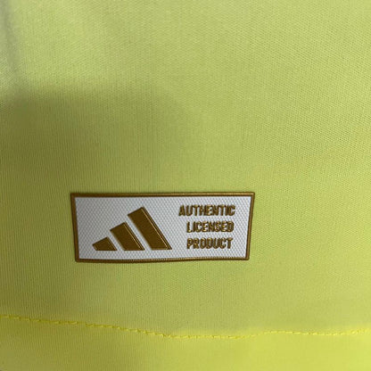 Player Version 2024 Spain Away Yellow Long Sleeve Jersey
