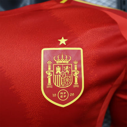 Player Version 2024 Spain Home Long Sleeve Jersey