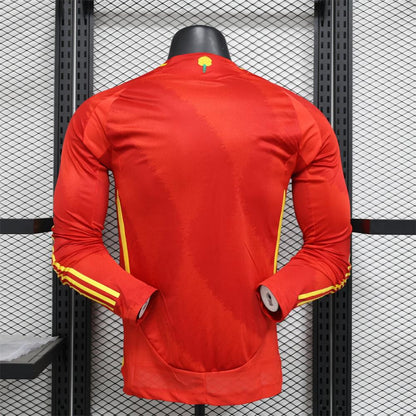 Player Version 2024 Spain Home Long Sleeve Jersey
