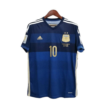 Retro 2014 Argentina Away Messi Jersey With World Cup